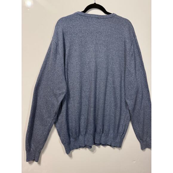 L.L Bean Sweater V Neck Long Sleeve Cotton Blue Relaxed Fit Men's Size XXL - Picture 5 of 8